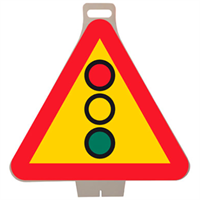 A22  Flerfärgssignal, N3F, plastskylt med handtag