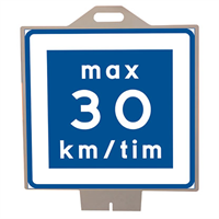 E11 N3 Plastskylt med handtag, Rek lägre hastighet 30km
