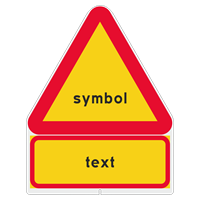 Vägmärke A0, 3N, plastskylt med T-tavla