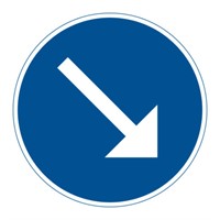 D2-1 N3 Påbjuden körbana höger, N3, plast