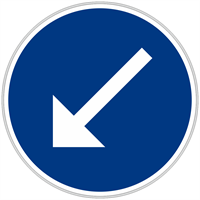 D2-2 N3 Vägmärke plast Påbjuden körbana Vänster