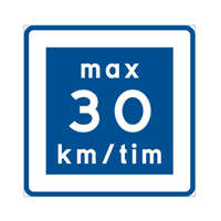 E11 N3 30km Vägmärke plast 600x600 Rek.lägre hastighet.