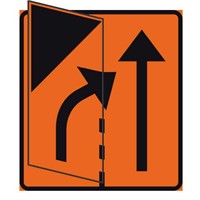 F25 N3F Körfält upphör,  plast, vändbar pil, 800x1000mm