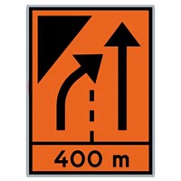 F25+TT N3F Körfält upphör, plast + T-tavla, 800x1200