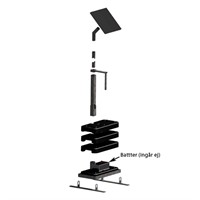 Stolpfot  STABIL universal 145kg med 50W solcell & 80cm medar