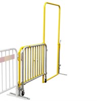 Kravallstaket med skjutgrind för Nödutgång,  gul