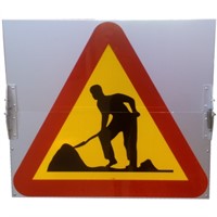 Vikbar skylt, A20 N3F m Fjäderlås-gångjärn 720x810 Horisontell vikning