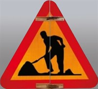 Vikbar skylt, A20 N3F med Fjäderlås-gångjärn 720x800 Vertikal vikning