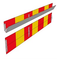 X2 3F, vikbar avstängningsskärm Höjd: 400, fjäderlås-gångjärn pris/m²