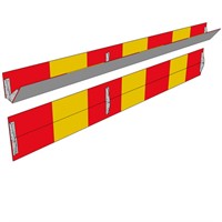 X2 3F, vikbar avstängningsskärm, fjäderlås-gångj H=300 x B=500-600mm