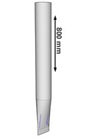 Fundament, stål 60x800mm med låsspik & tätningshuv