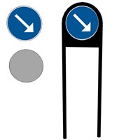 Skyltbåge "båge" 600mm med 1-sid Vägmärke N3