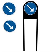 Skyltbåge "båge" 600mm med 2-sid Vägmärke N3