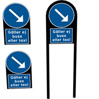 Skyltbåge "båge" 600mm med 2-sid Vägmärke N3 + T-tavla 600x400mm