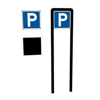 Skyltbåge "rak" 400mm med 1-sid Vägmärke U3