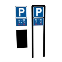 Skyltbåge "rak" 400mm med 1-sid Vägmärke U3 + T-tavla 400x300mm