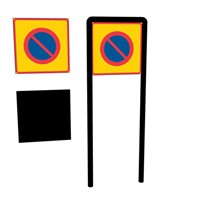 Skyltbåge "rak" 600mm med 1-sid Vägmärke N3