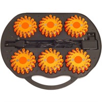 LED Varningsljus/puck, 6-pack med laddväska