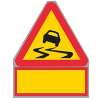 Vägmärke A10, 3N, plastskylt med T-tavla