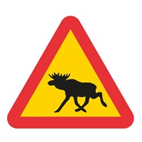 Vägmärke A19, 3N, plastskylt