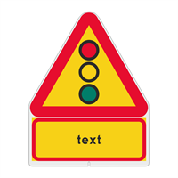 Vägmärke A22, 3N, plastskylt med T-tavla