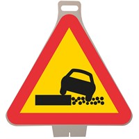 Vägmärke A27, 3N, plastskylt med handtag