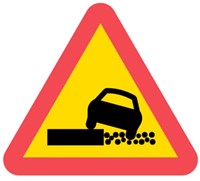 Vägmärke A27, N3 plast  Svag eller hög vägkant