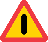 Vägmärke A40, N3F plast, Annan fara, Fluo