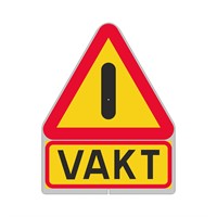 Vägmärke A40+T-tavla VAKT, N3F plastskylt