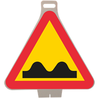 Vägmärke A8 N3 plastskylt med handtag