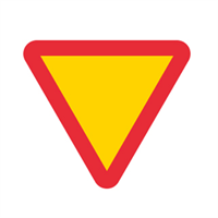 Vägmärke B1, 3N, plastskylt