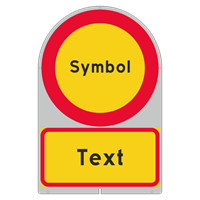 C0 + Tilläggstavla, N3 Förbudsmärke, plast, ange budskap, text