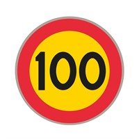 C31-100km, N3 Förbudsmärke, plast