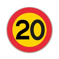 C31-20km, N3 Förbudsmärke, plast