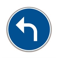 D1-4, N3, Påbjuden körriktning, vänster, plast