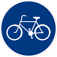 D4, N3, Påbjuden cykelbana, plast
