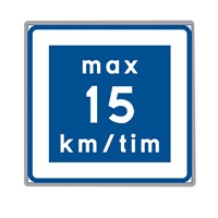 E11 N3 15km Vägmärke plast 600x600 Rek.lägre hastighet.