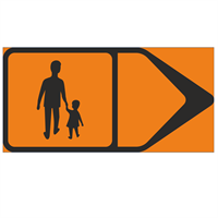 F34 liten, Höger med infälld S10, orange 3F 400x200 plast