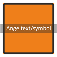 Vägmärke J2 orange 3F "ange text/symbol" 600x600 plast