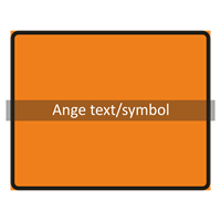 Vägmärke J2 orange 3F "ange text/symbol" 1000x800 plast
