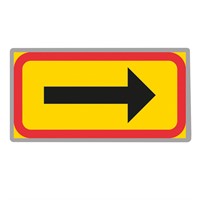 T-tavla T11-10, 3 gul/röd "högerpil", 400x200 plast