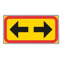 T-tavla T11-6, 3 gul/röd "dubbelpil vä/hö", 400x200 plast