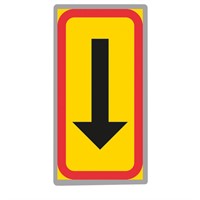 T-tavla T11-8, 3 gul/röd "pil nedåt", 400x200 plast