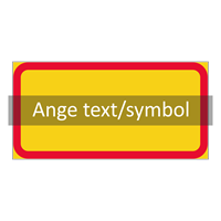 T-tavla 3 gul/röd "ange text/symbol" 400x200 plast