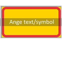 T-tavla 3 gul/röd "ange text/symbol" 400x300 plast
