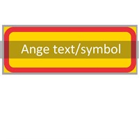 T-tavla 3 gul/röd "ange text/symbol" 600x200 plast