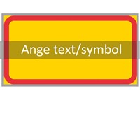 T-tavla 3 gul/röd "ange text/symbol" 600x300 plast