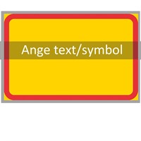 T-tavla 3 gul/röd "ange text/symbol" 600x400 plast