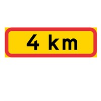 T-tavla 3F gul/röd "4km" 770x295 plast