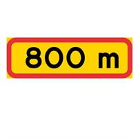 T-tavla 3 gul/röd "800m" 770x295 plast